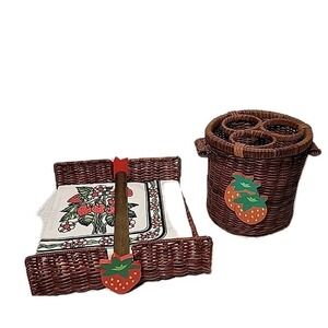 Vintage 1989 Avon Summer Hostess Set, Strawberry Motif. EUC